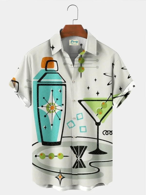 Áo Hawaii pha chế đồ uống cocktail