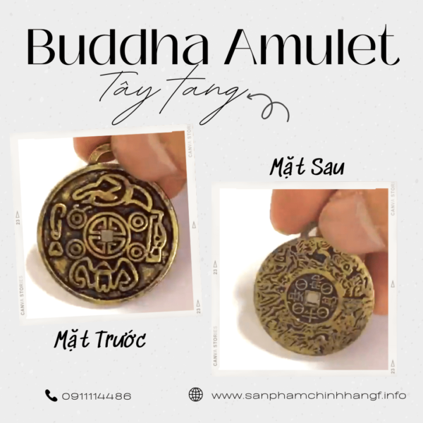 mặt sau bùa Buddha Amulet bùa hộ mệnh tây tạng